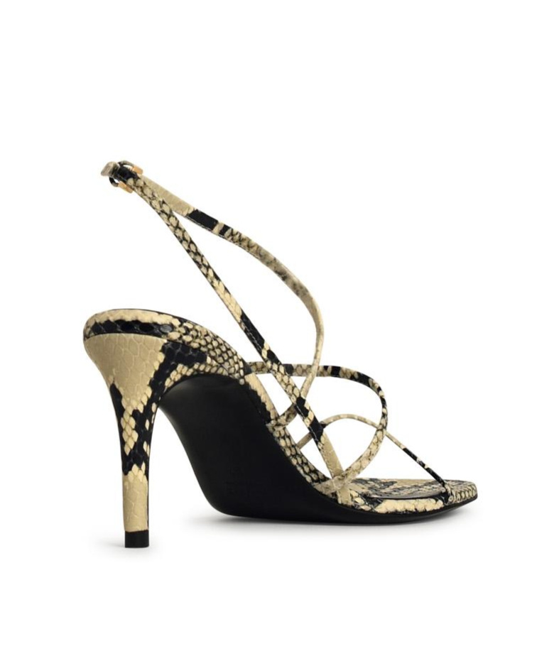 Khaite Loop Snake-effect Leather Sandals In Animal Print