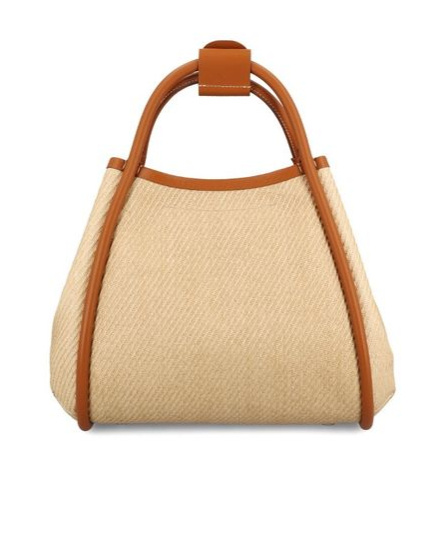 MAX MARA SMALL RAFFIA-LOOK FABRIC MARINE BAG