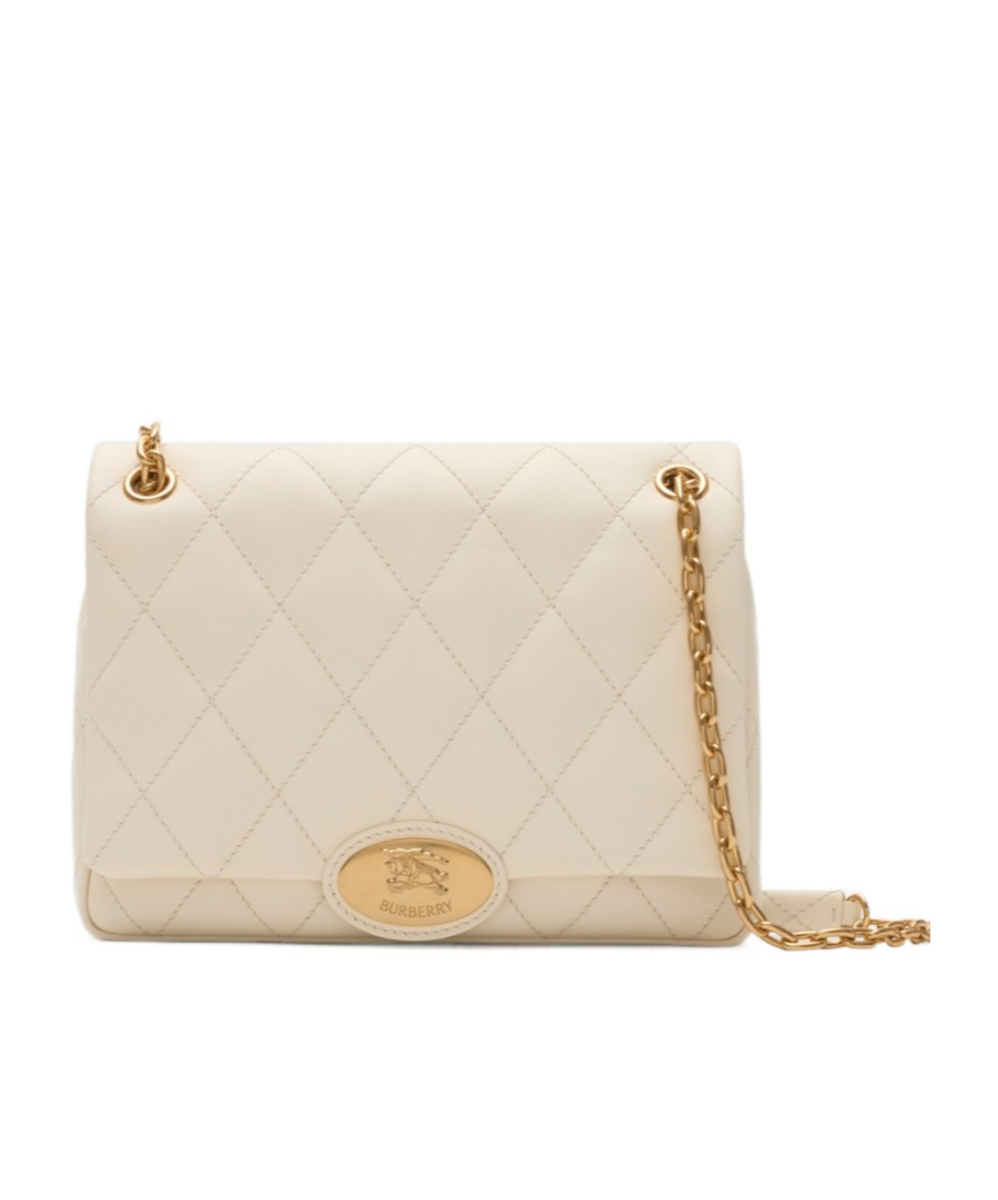 Burberry Medium Leather Strand Cross-body Bag In Neutral