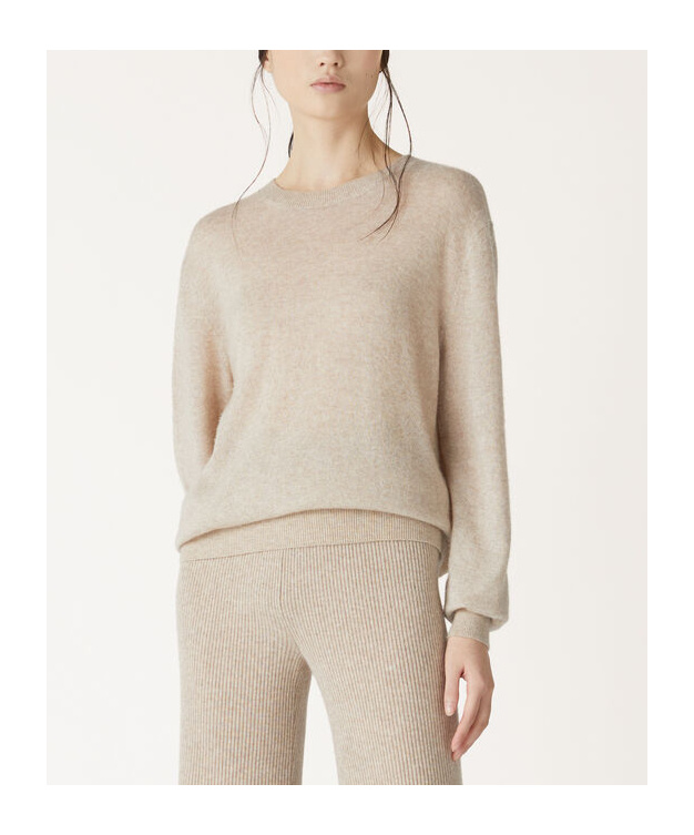 Loro Piana Long-sleeved Crewneck Jumper In Nude