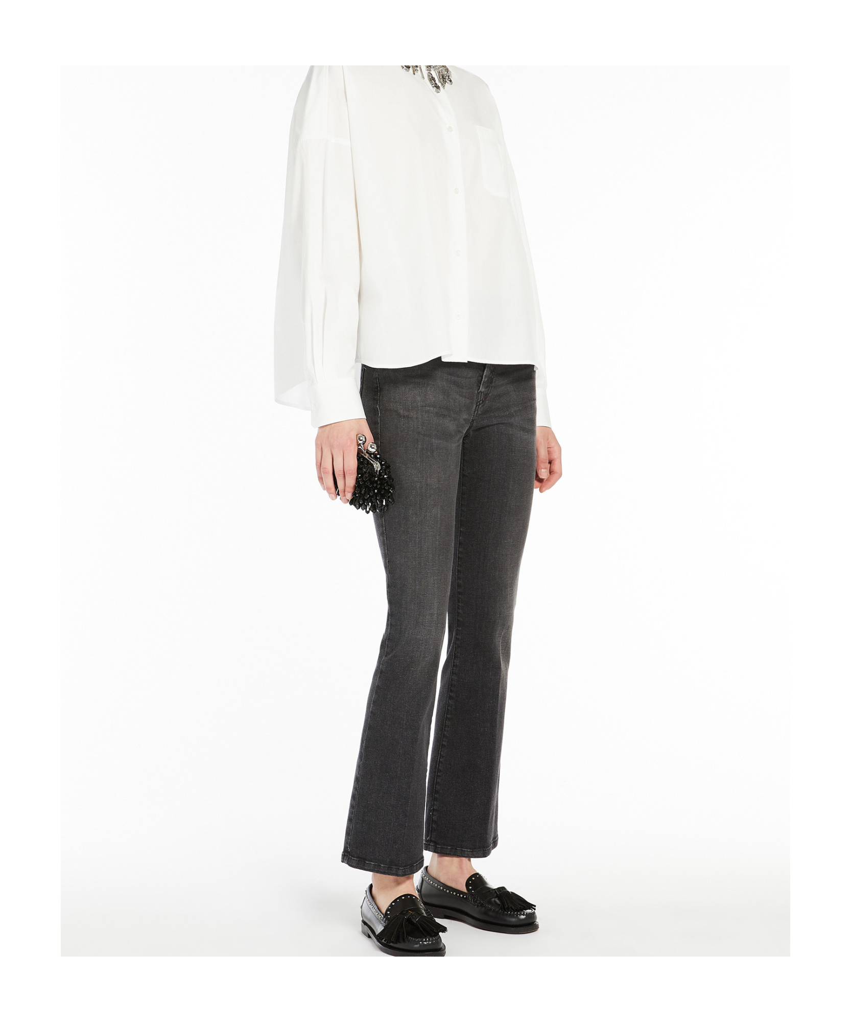 Weekend Max Mara Rapallo Crop Ankle Jeans In Black