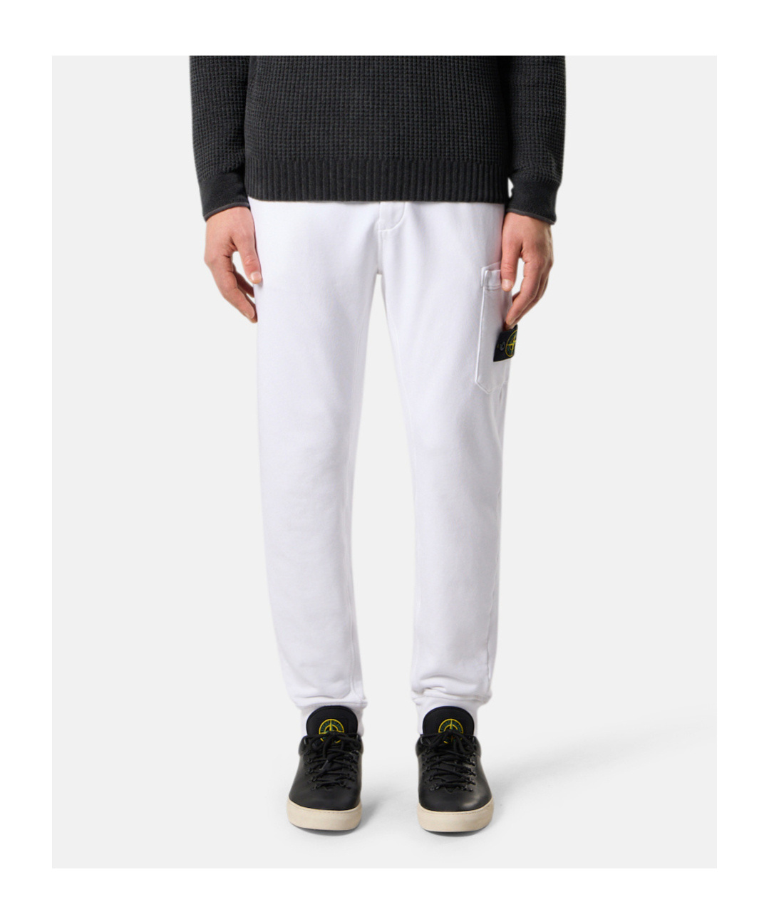 Stone Island Slim-fit Joggers With Elasticated Waistband In White