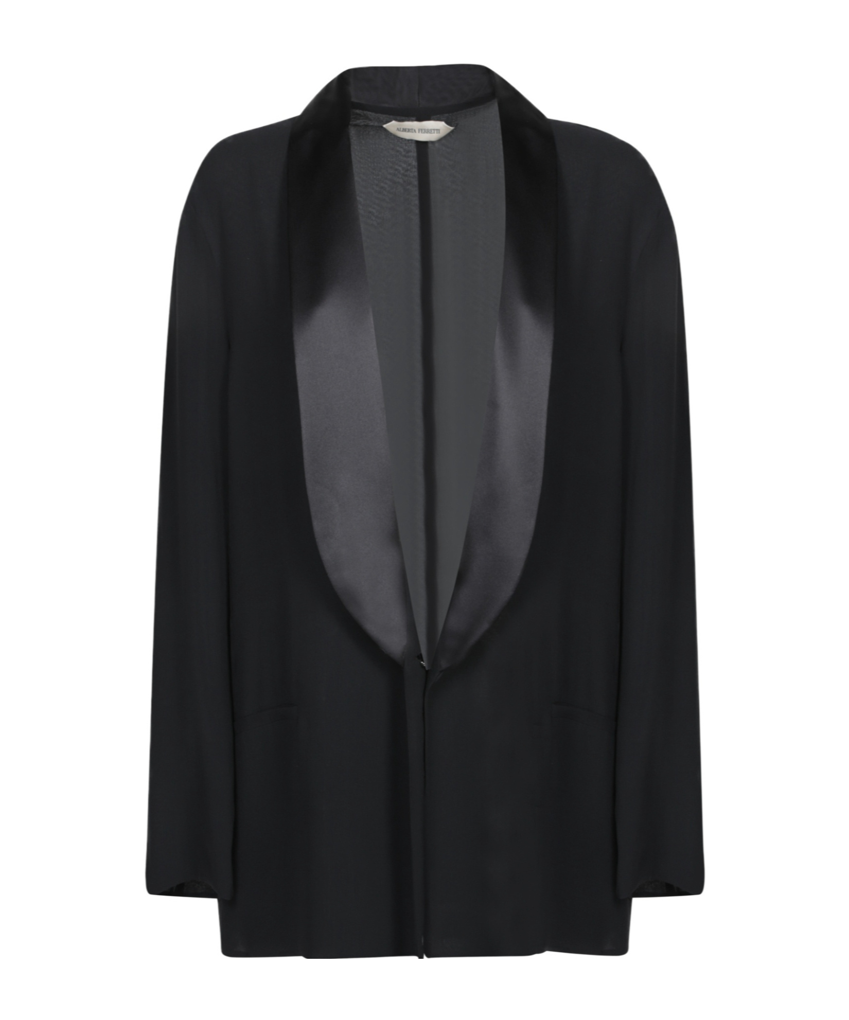 Alberta Ferretti Georgette Blazer In Black