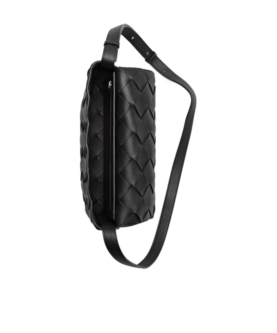 Bottega Veneta Diago Large Intreccio Leather Messenger Bag In Black