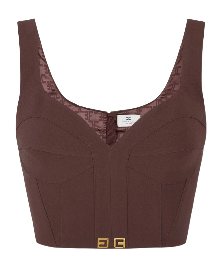 Elisabetta Franchi Corset-style Top In Brown