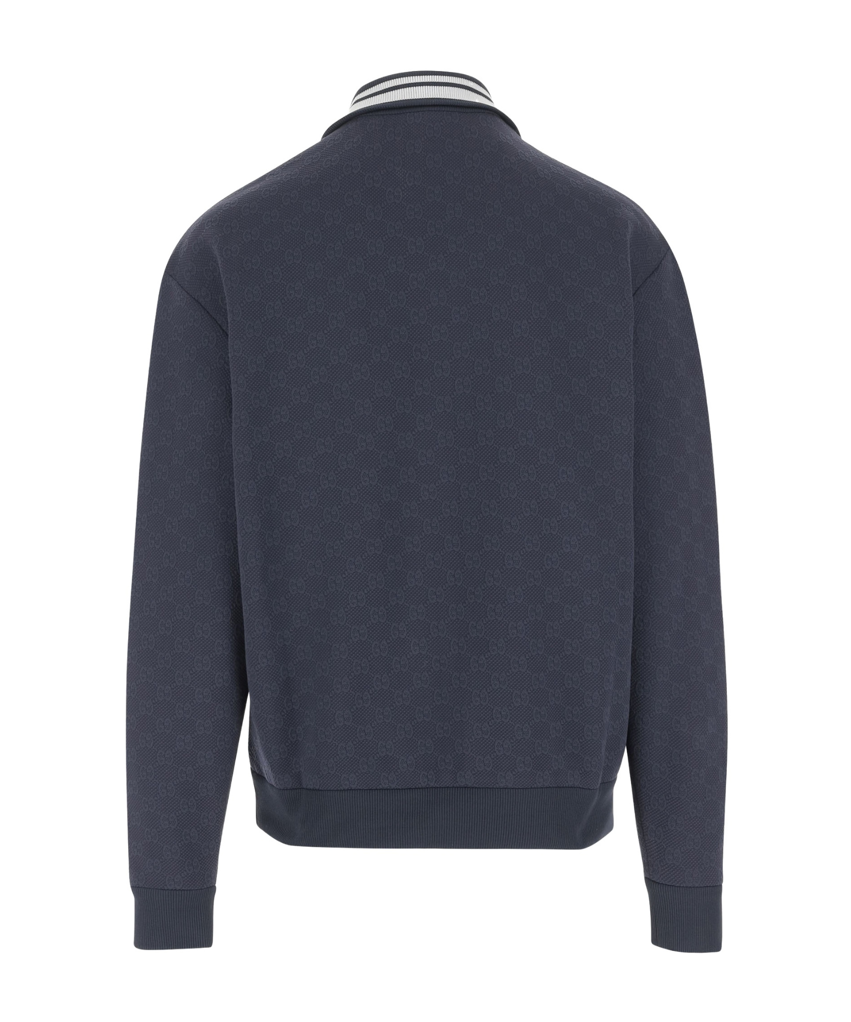 Gucci Gg-pattern Zip-up Sweatshirt In Blue