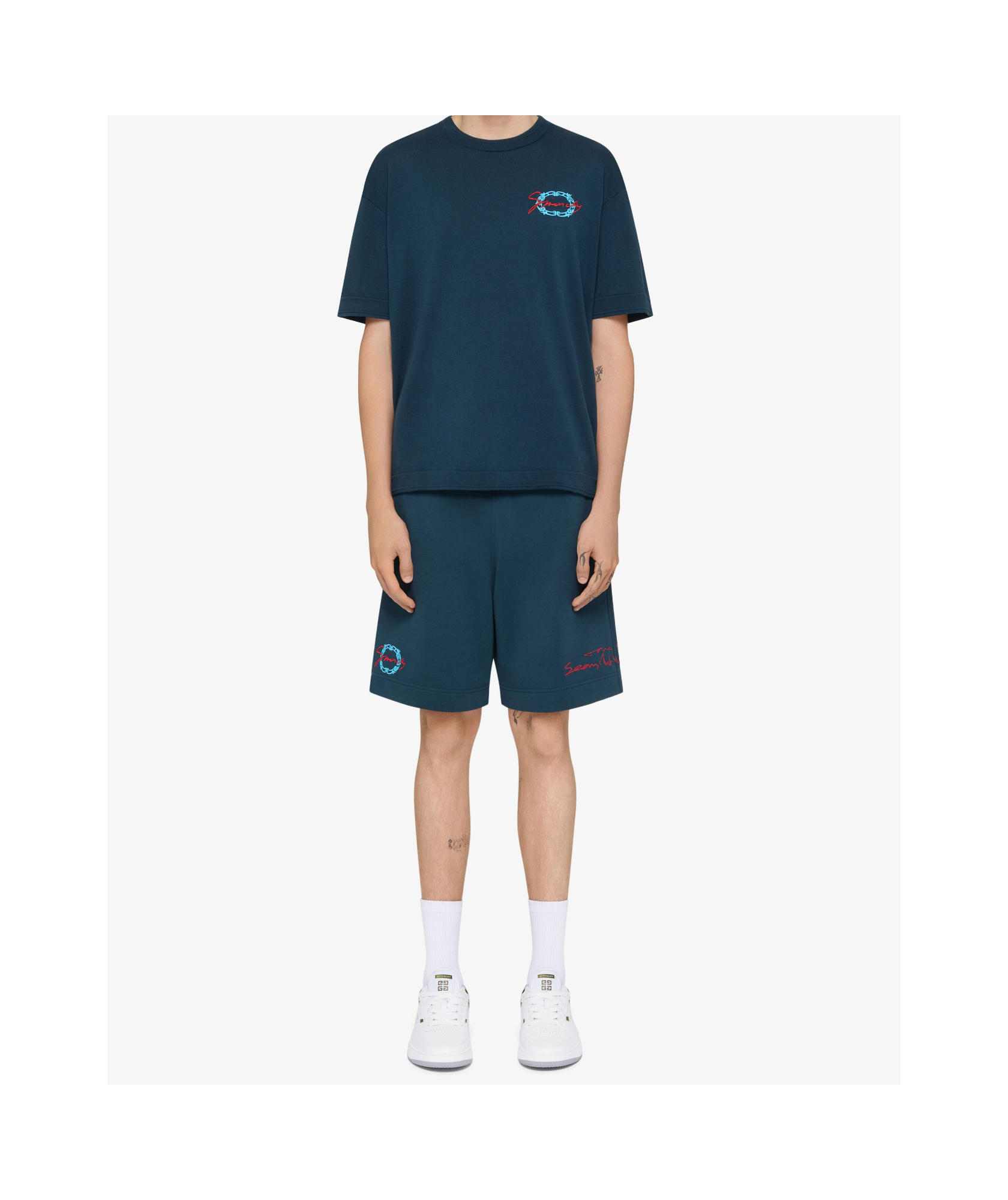 Givenchy Waistband Elastic Pockets Side Back In Blue