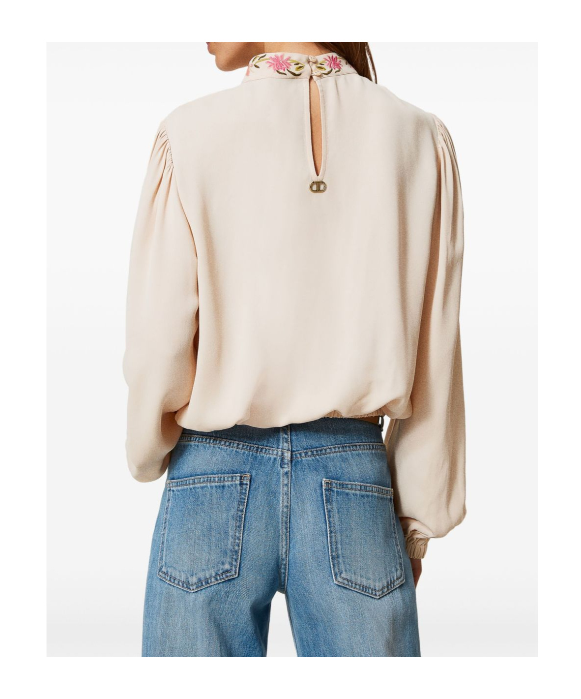 Shop Twinset Floral-embroidered Blouse