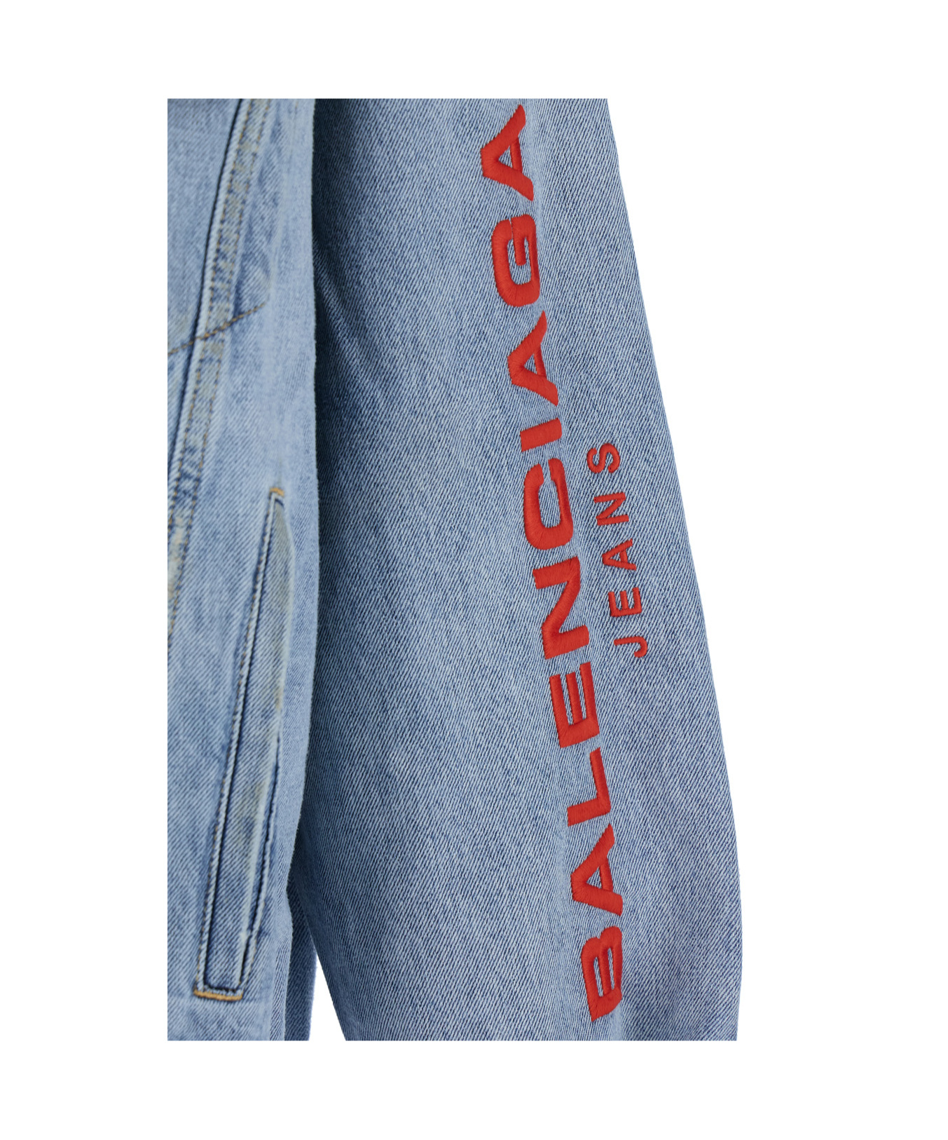 Balenciaga Cut-up Sweatshirt Jacket In Blue