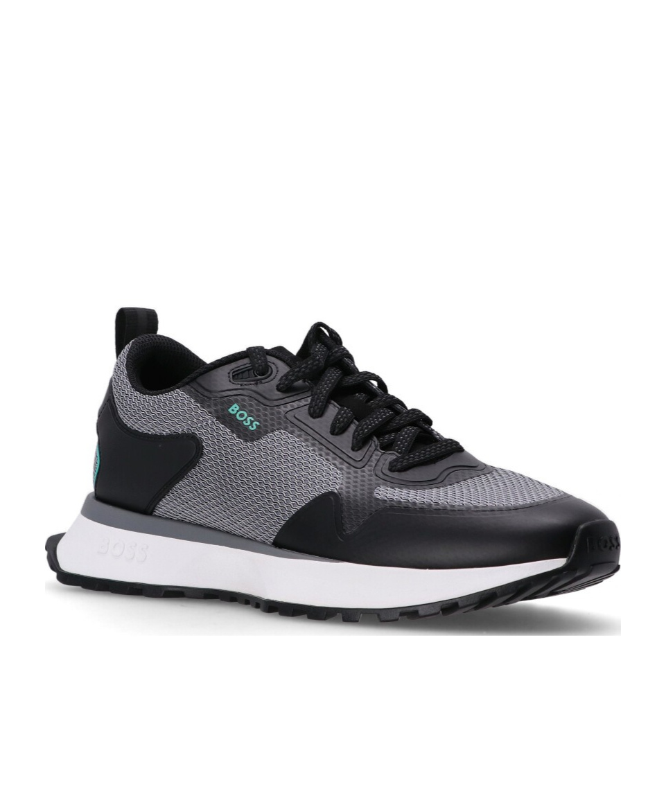 Hugo Boss Boss Jonah Run Black Mesh Sneaker In Black