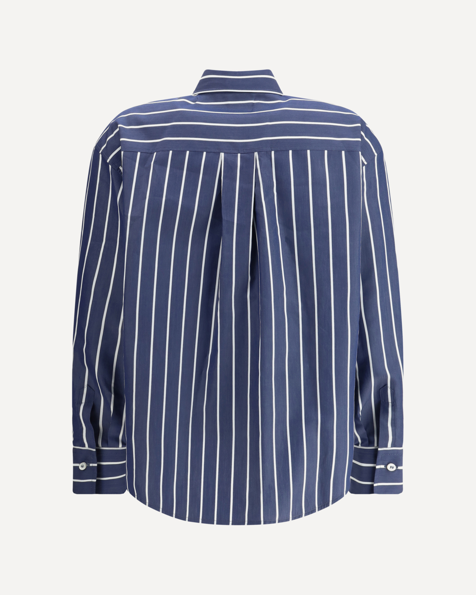 Brunello Cucinelli Women Striped Cotton Shirt In Blue
