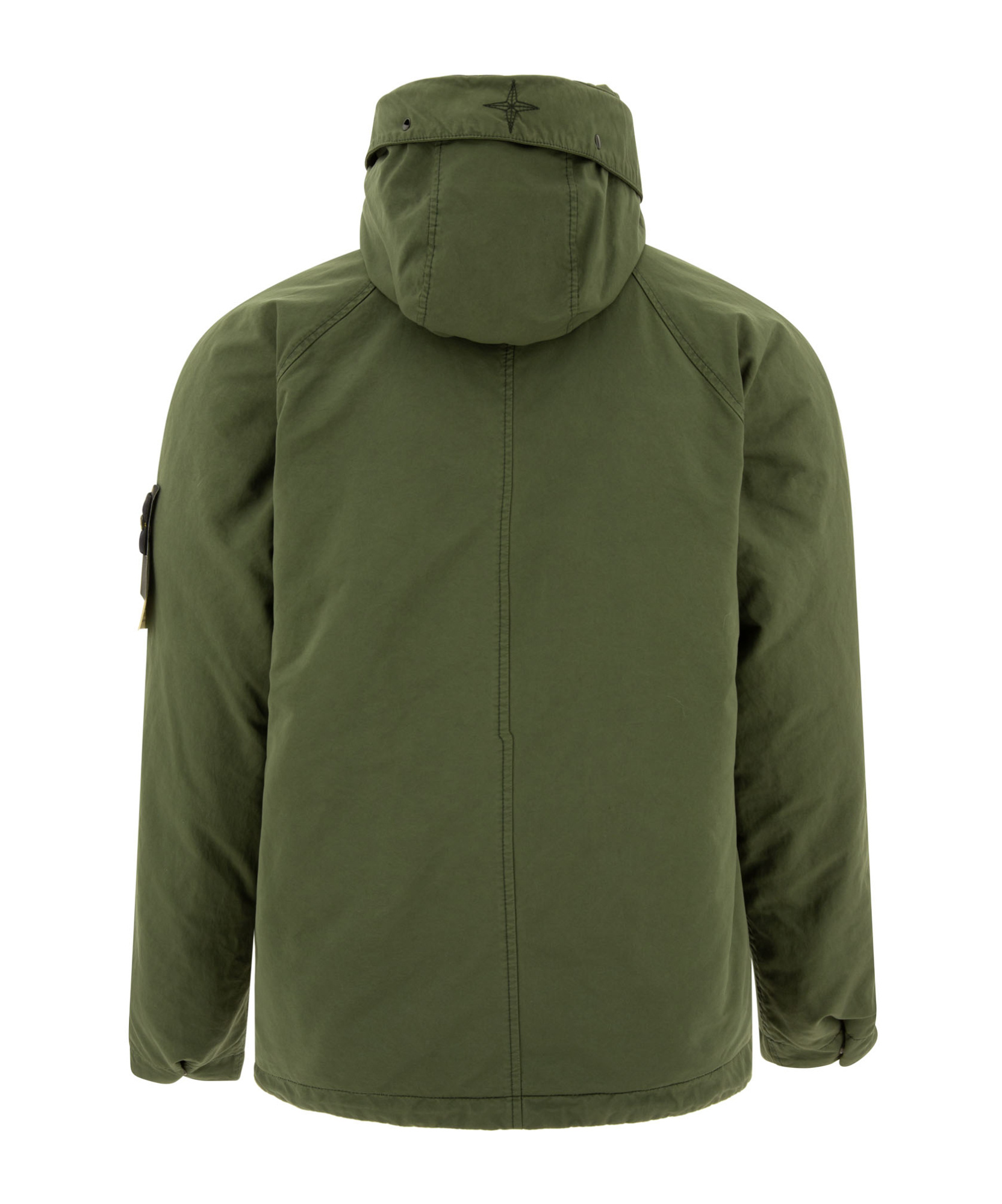 Stone Island Long-sleeved Down Jacket In Green