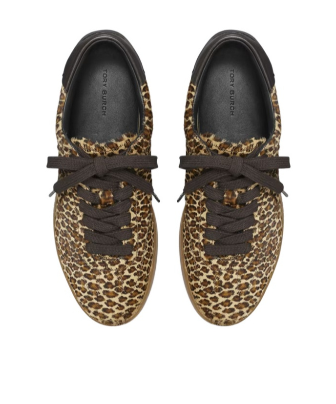 Tory Burch Phoenix Leopard Print Calf Hair Sneakers In Multi