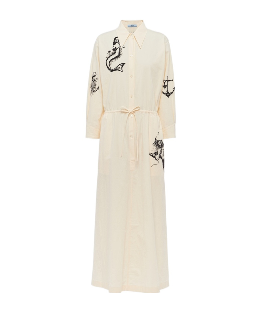 Prada A Long Dress In White