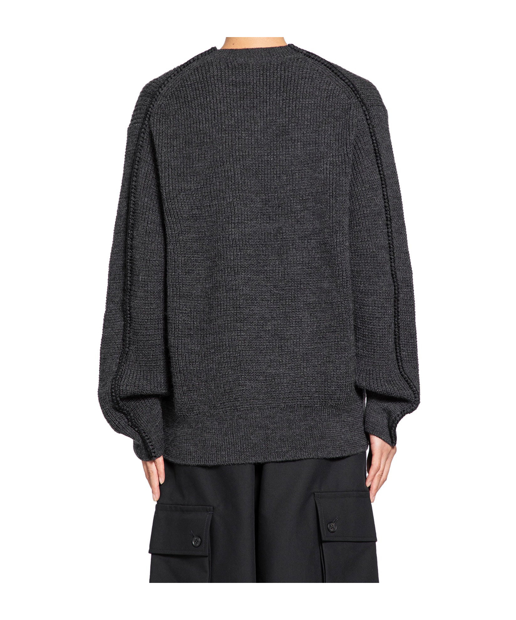 Comme Des Garçons Long-sleeved Sweater In Gray