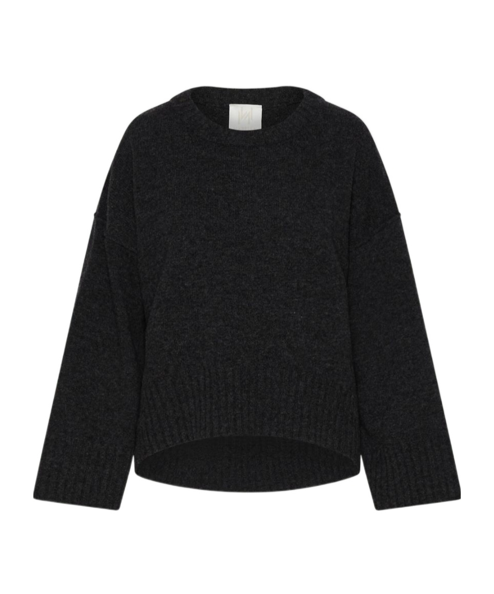 Marella Pure Wool Crew-neck Sweater In Black