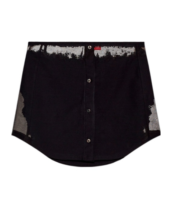 DIESEL DIESEL O-MALVY CURVED HEM MINI SKIRT