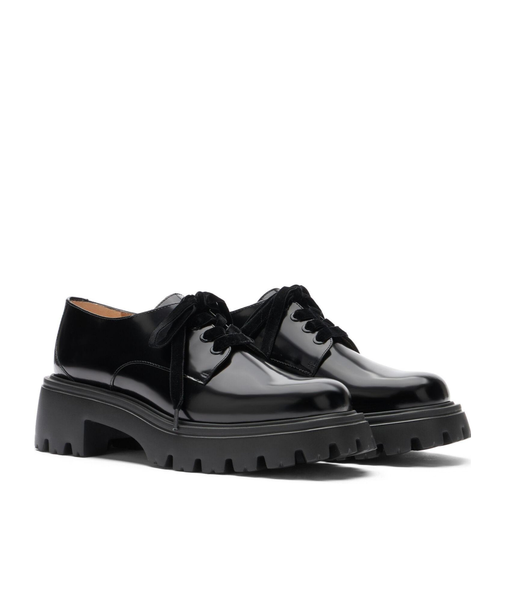 Stuart Weitzman Emerson Leather Lace-up Shoes In Black