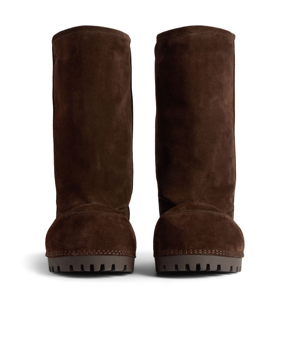 Balenciaga Women's Alaska Fur High Boot In Light Espresso In Brown