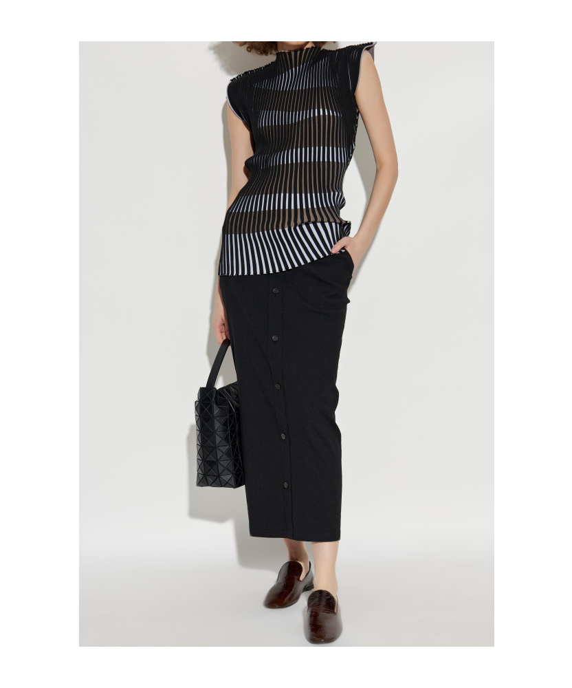 Issey Miyake Like Torso Like Shirt Maxi Skirt In Black