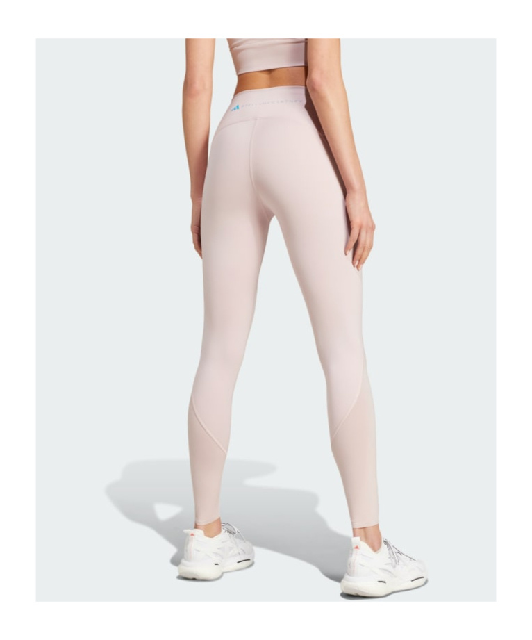 Adidas By Stella Mccartney Logo-print Perforated Leggings In Pink