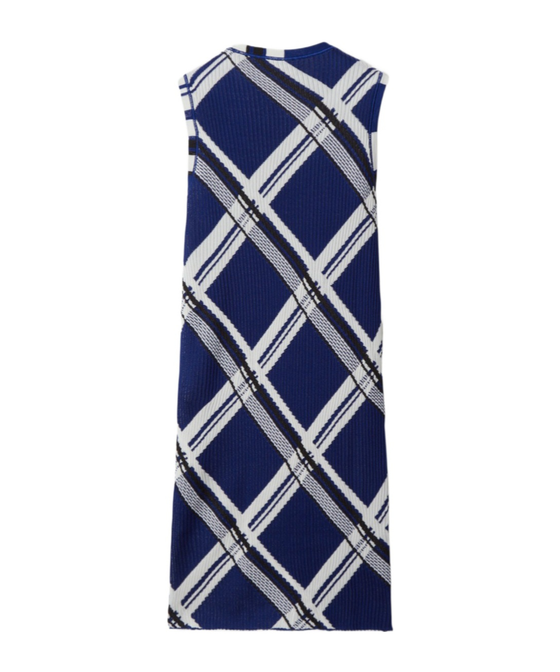 Shop Burberry Check-print Silk Dress In Blue