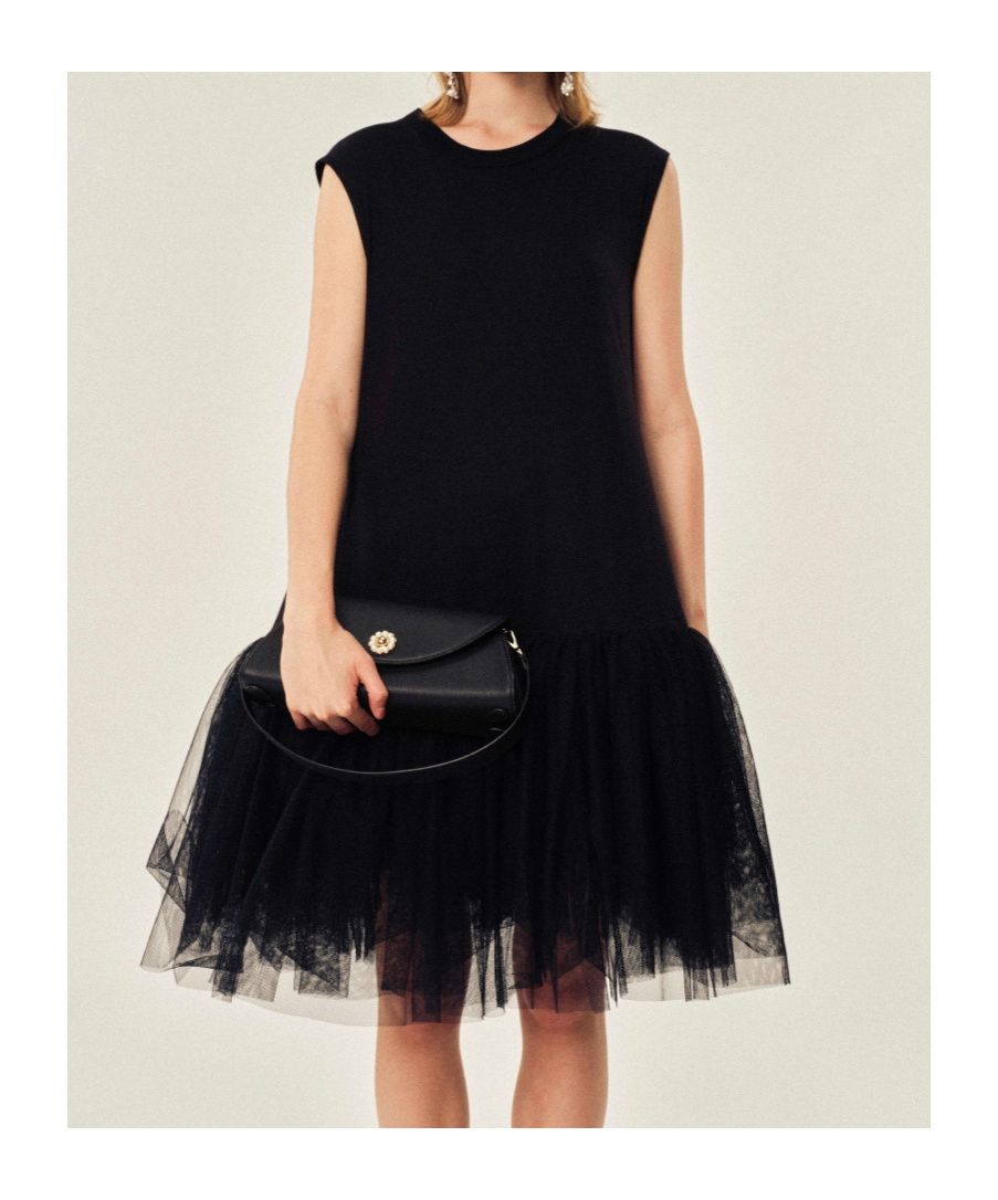Simone Rocha Black Relaxed Ballet Tutu Midi Dress In Multi