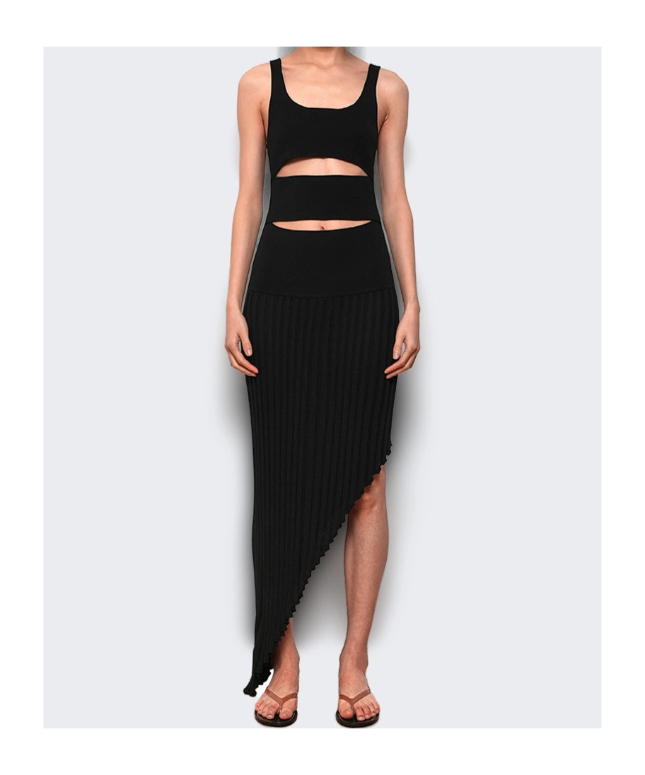 Christopher Esber Slashed Asymmetric Dress In Black