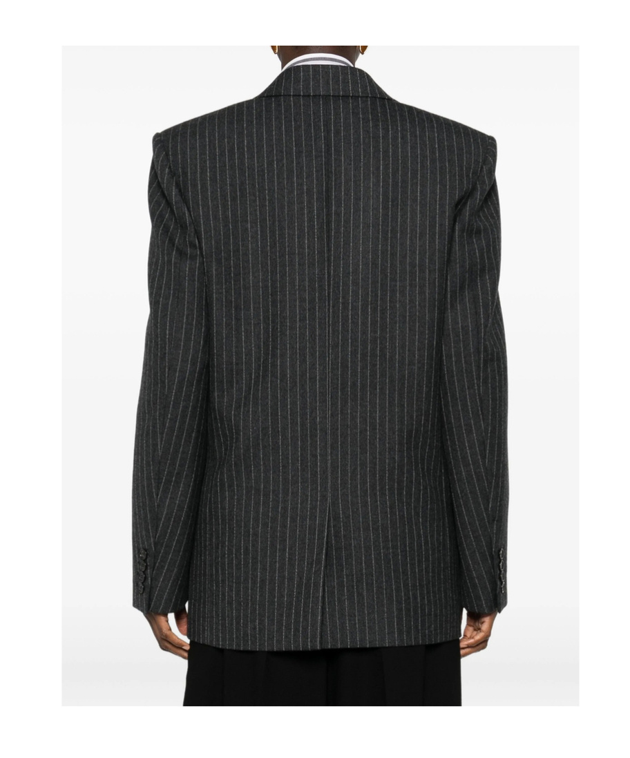 Saint Laurent Double Breasted Blazer In Gray