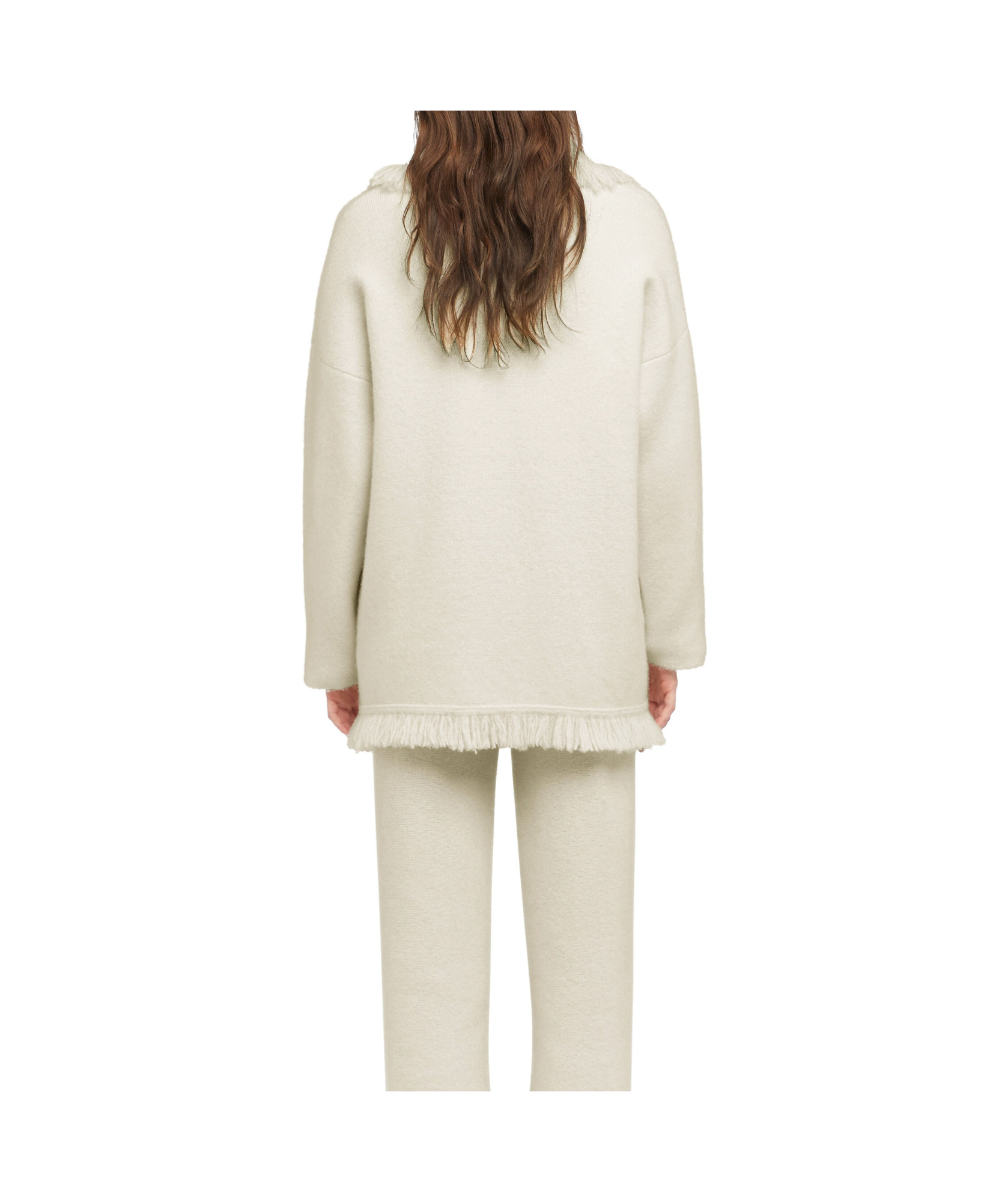 Alanui Finest Fringed Shawl-collar Cardigan In White