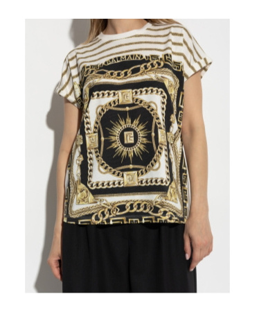 Balmain Lyocell-cotton Foulard T-shirt