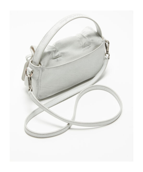 Acne Studios Multipocket Micro Vintage Grained-leather Top Handle Bag In Gray