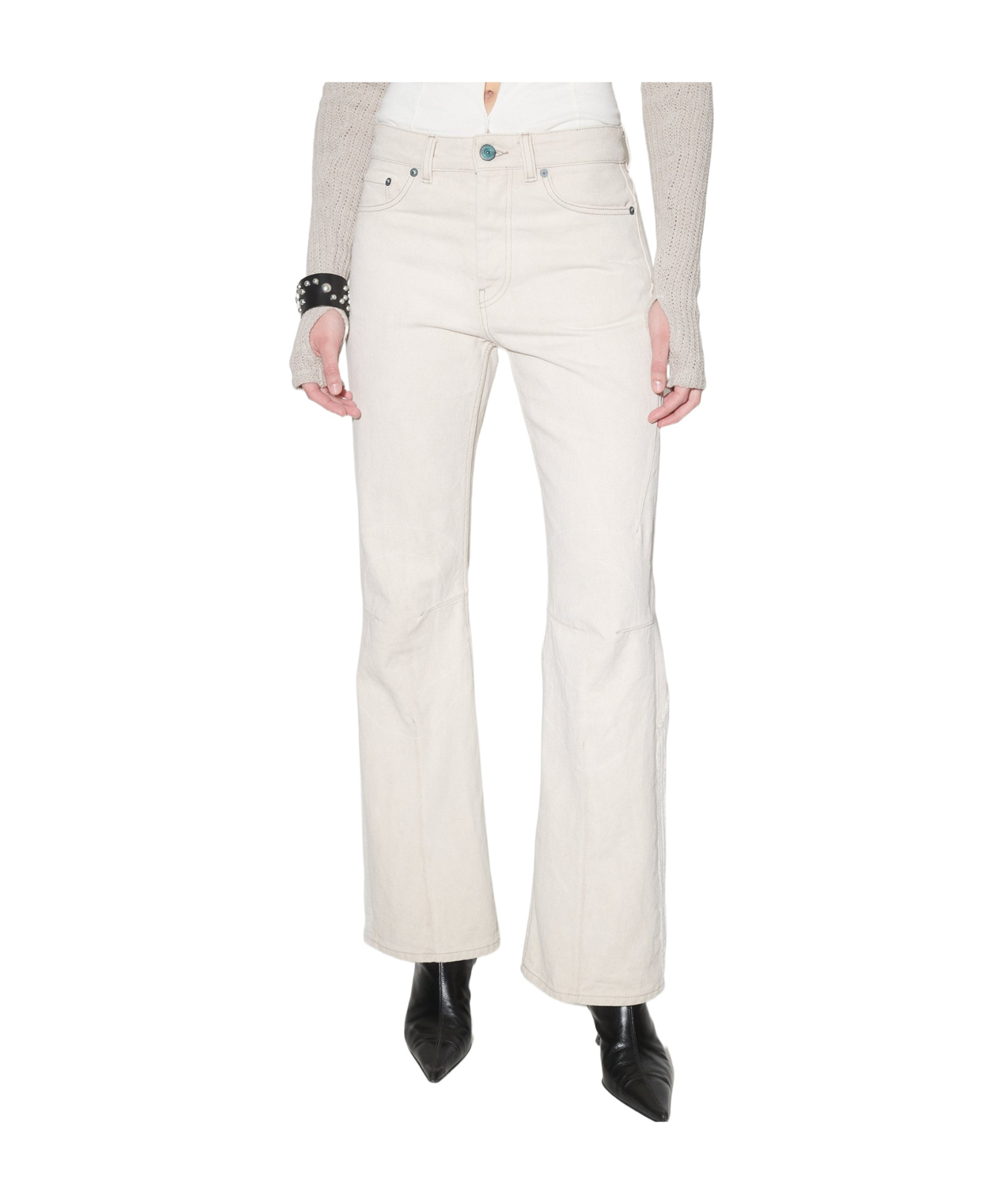 Our Legacy Moto Cut Straight-leg Jeans In White