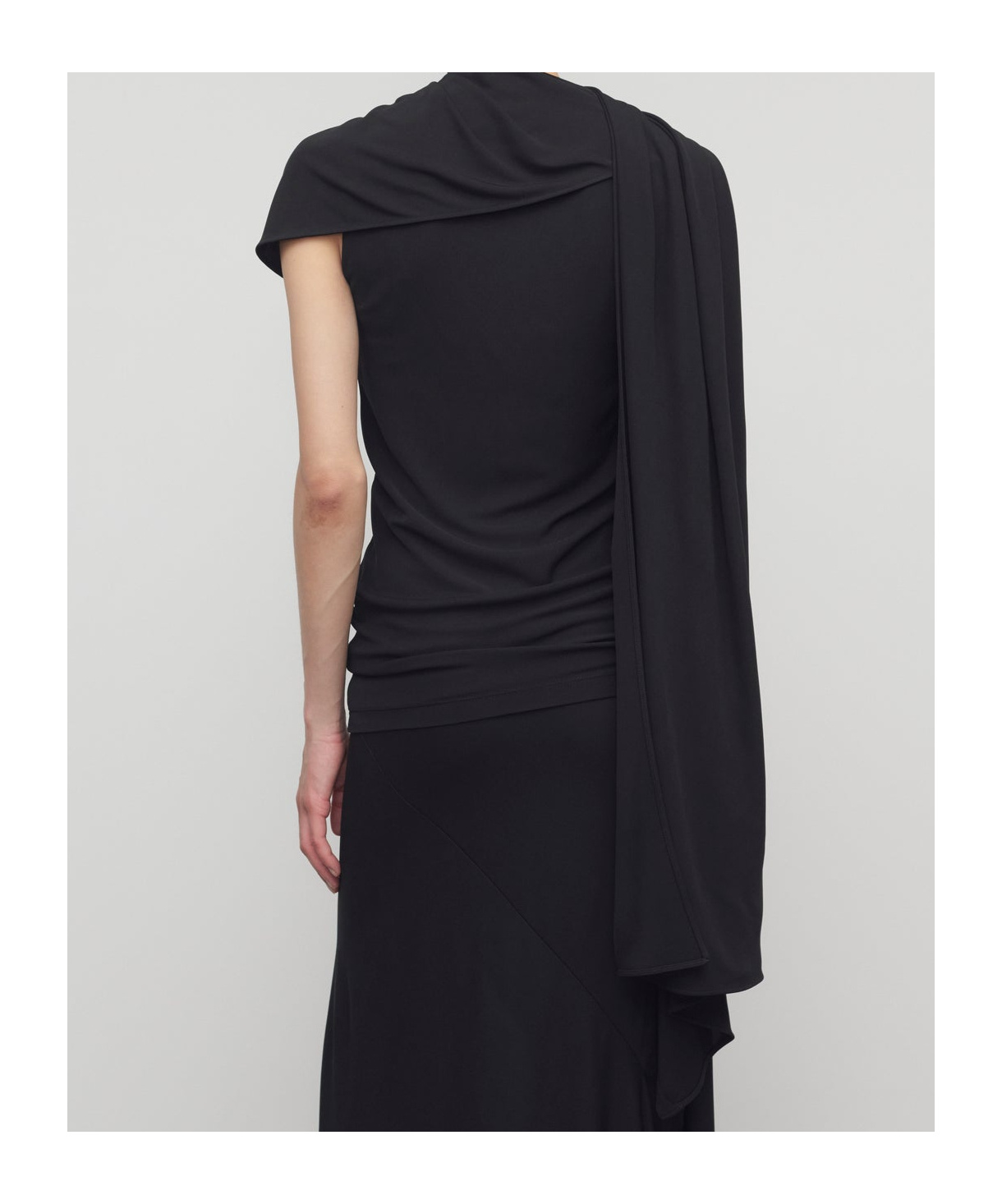 The Row Isadra Draped One-shoulder Top In Black