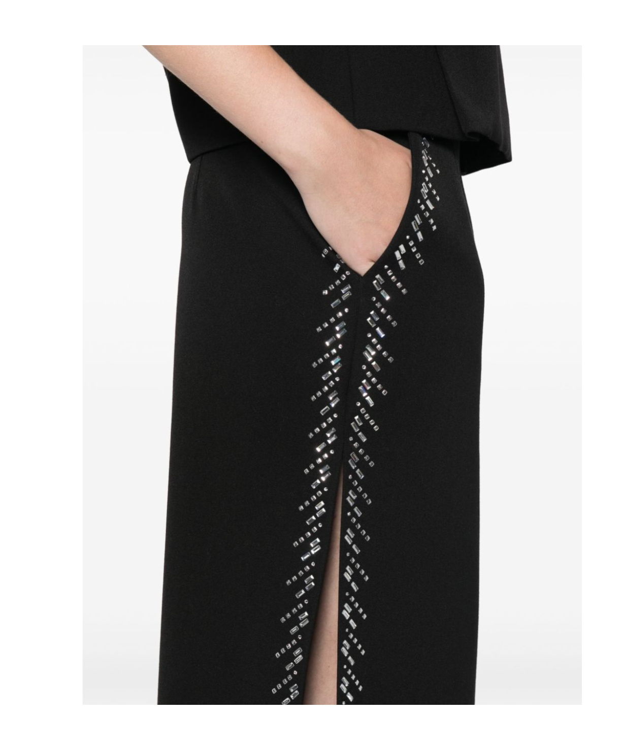 Rabanne Rhinestone-embellished Maxi Skirt In Black