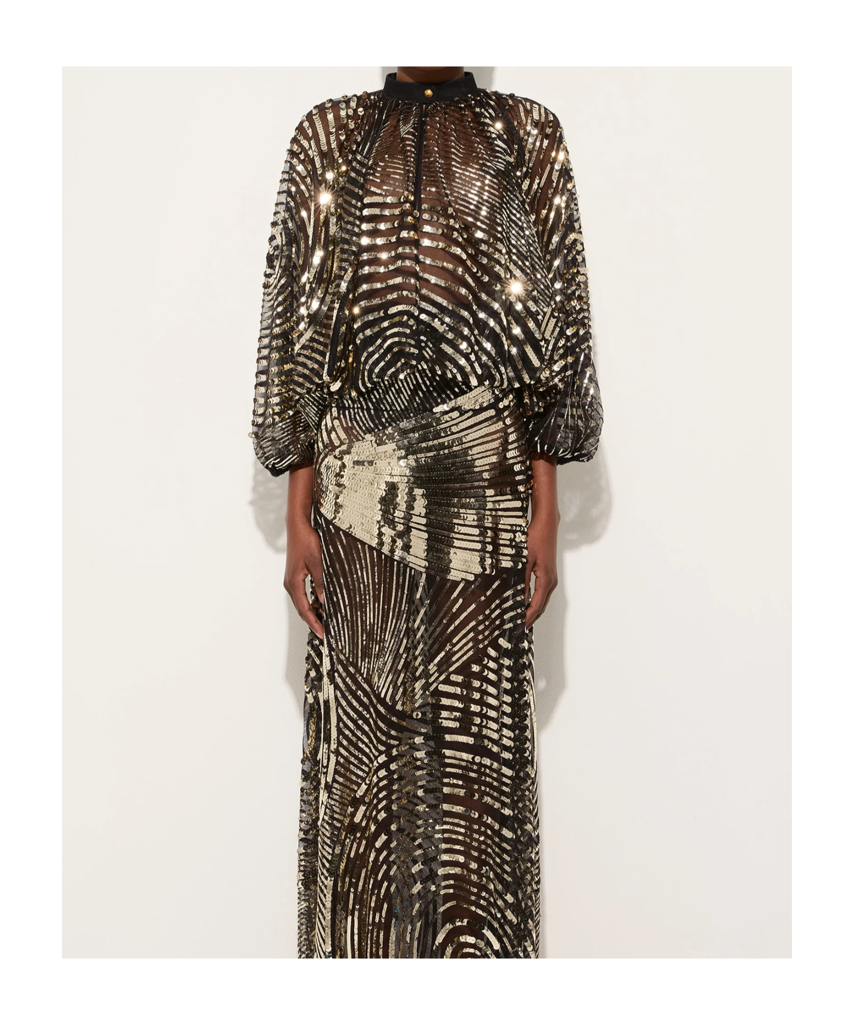 Pucci Iride Print Embroidered Tulle Blouse In Black