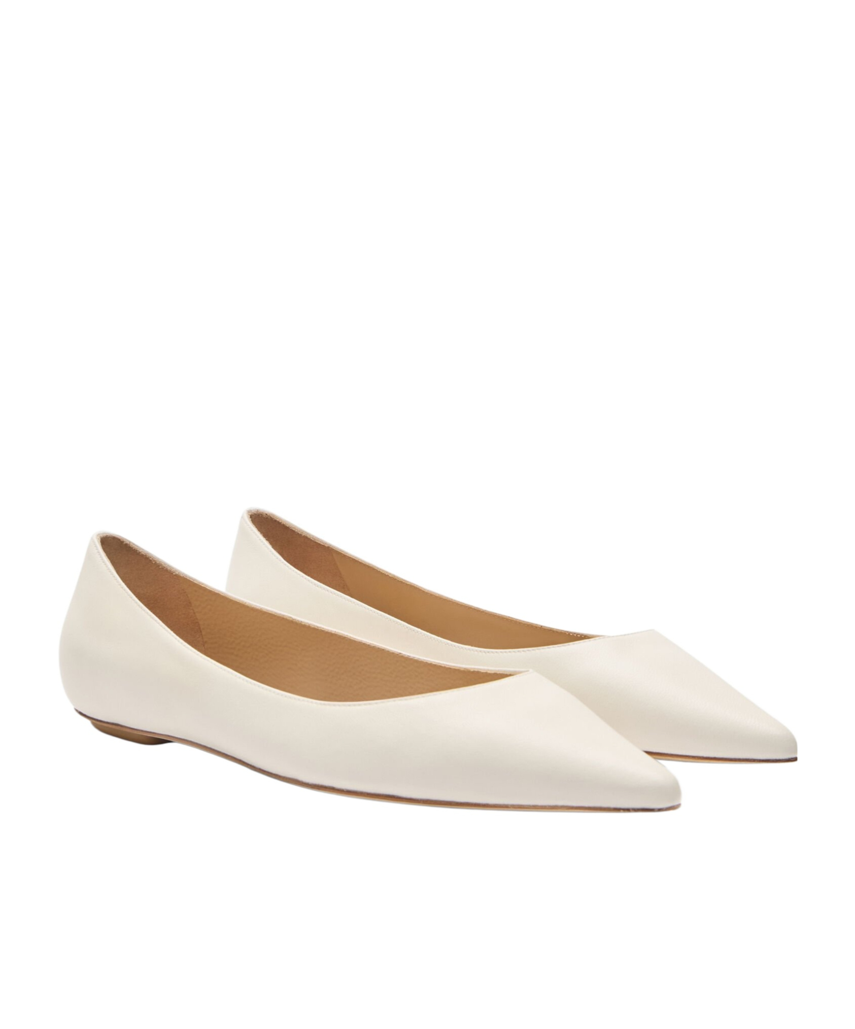 Stuart Weitzman Pointed Flat Shoes In White