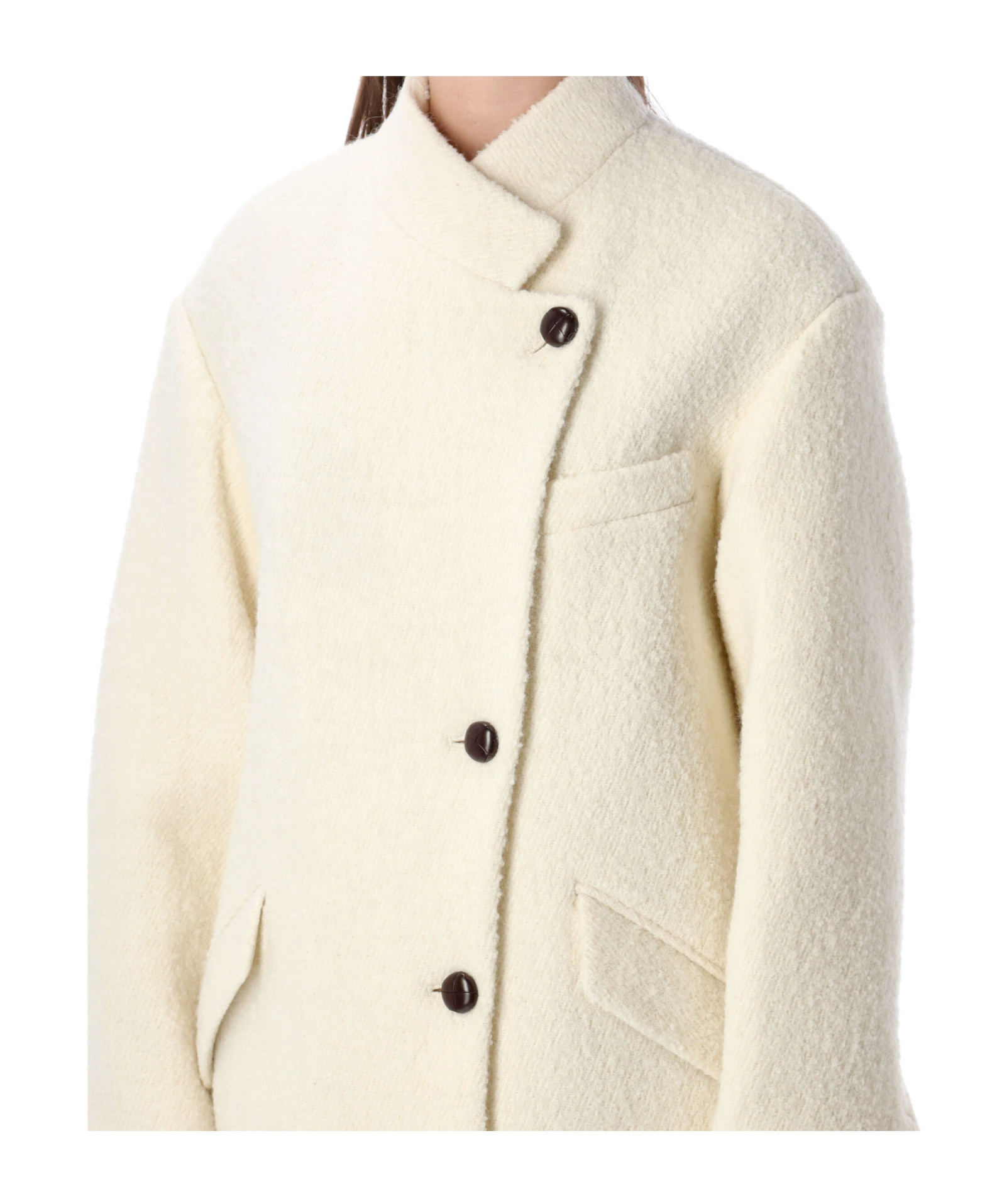 Isabel Marant Étoile Long Notched Lapel Coat Pockets In Neutral