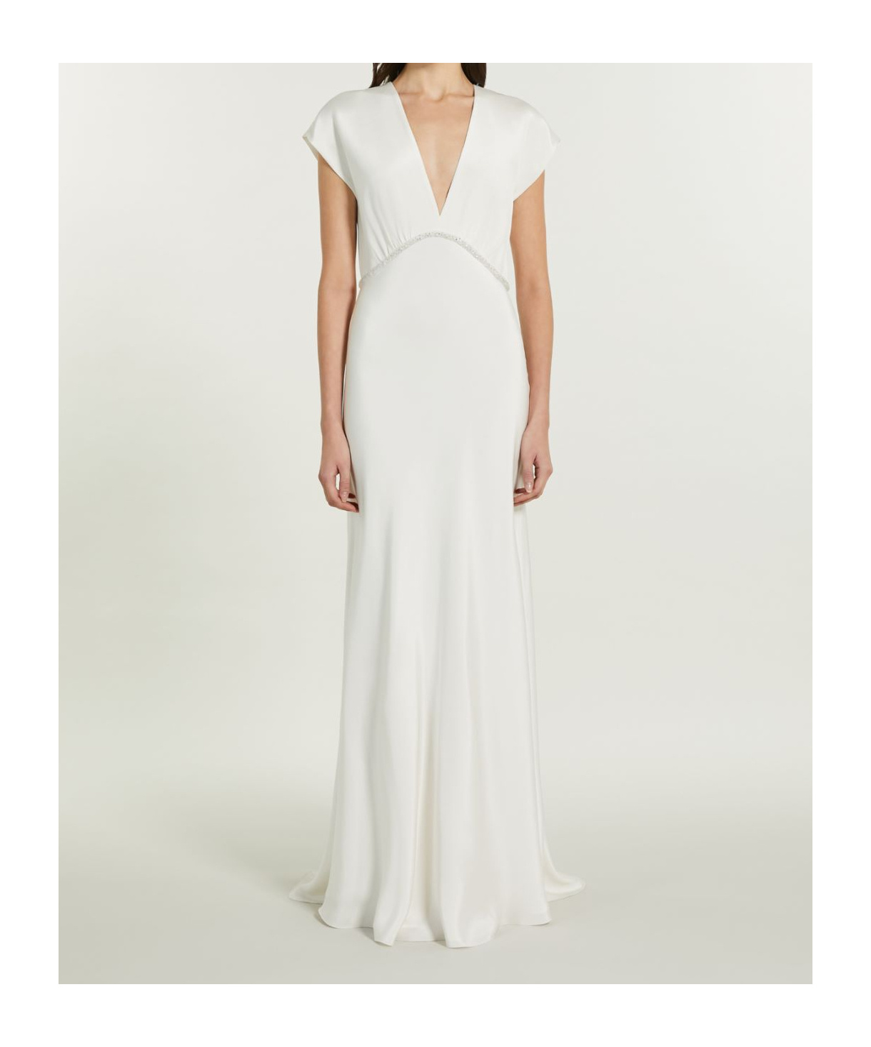 Max Mara Vestido De Crepé De China Grueso In White