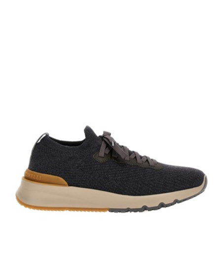 BRUNELLO CUCINELLI RIBBED-JERSEY COTTON SNEAKERS