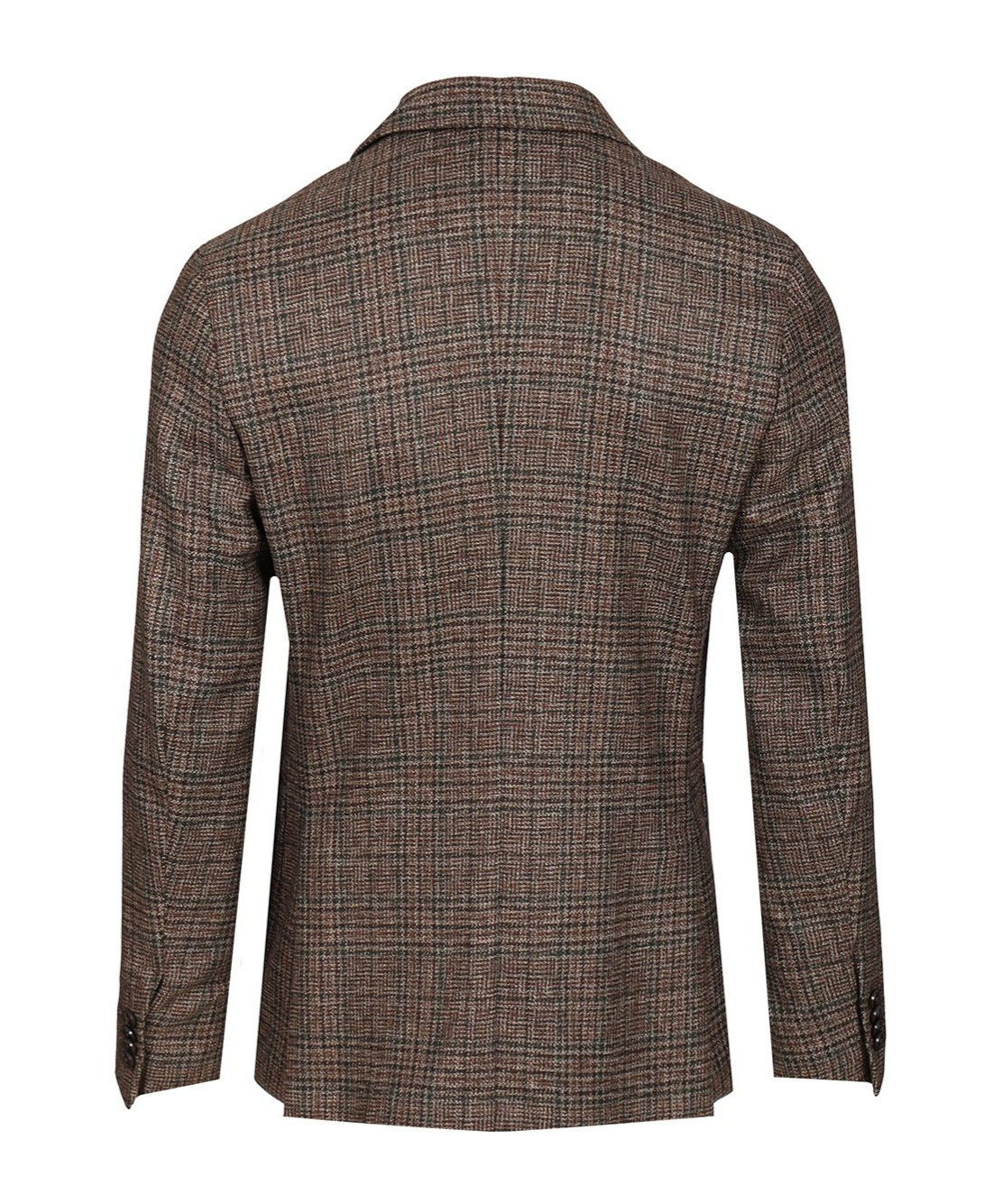 Zegna Prince Of Wales Wool Jacket In Brown