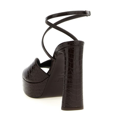 Jimmy Choo Karli 125 Croc-effect Platform Sandals In Black