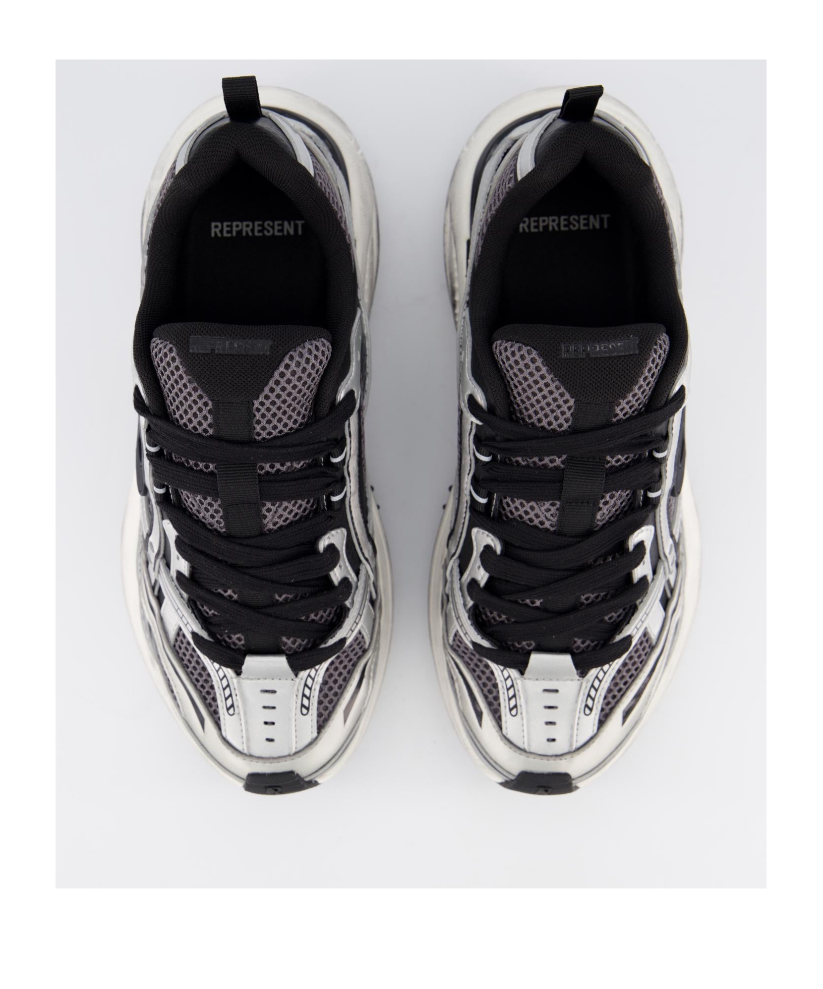 Represent Multicolor Mesh And Rubber Storm Runner Sneakers In White