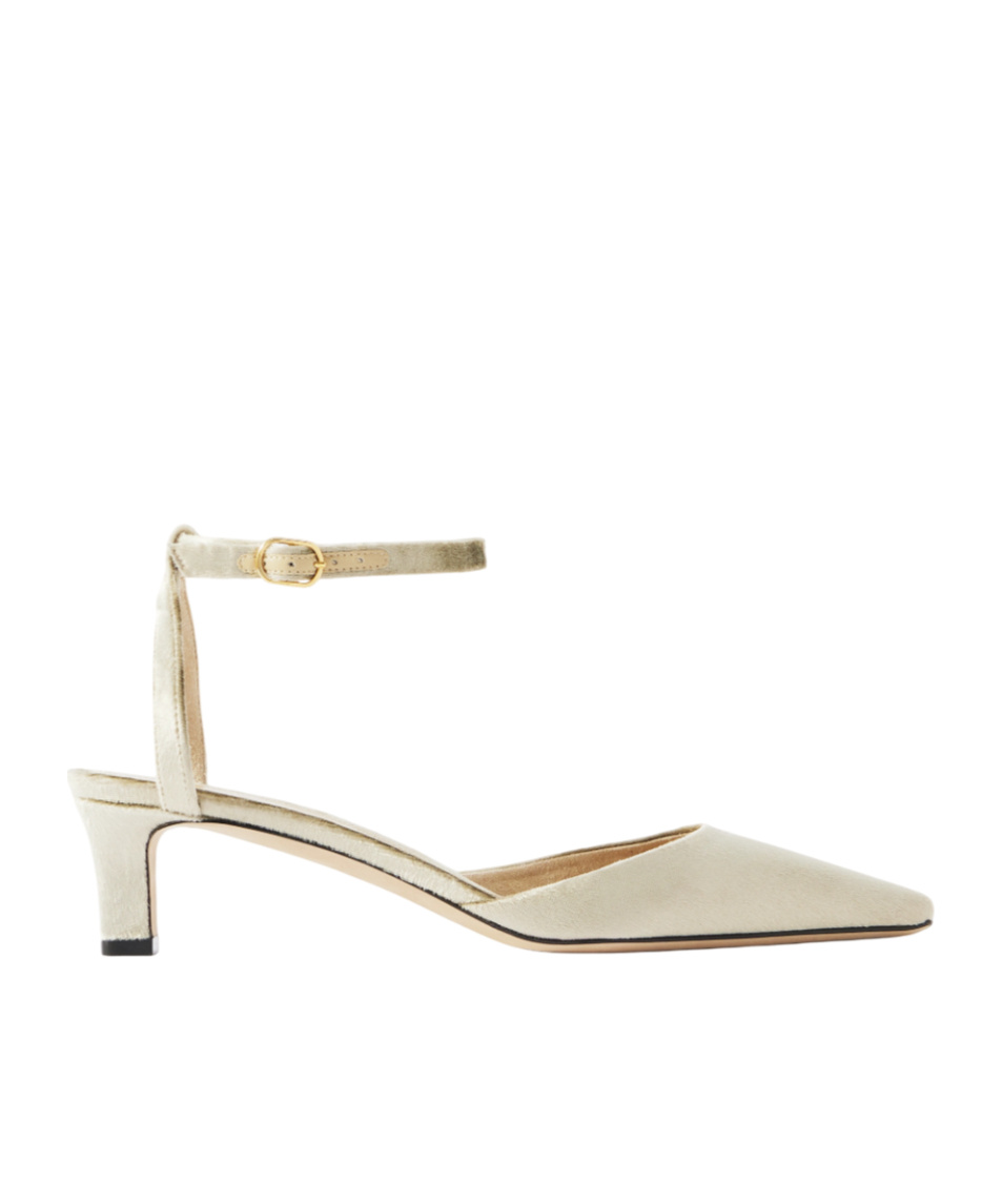 The Row Carla Velvet Pumps In White