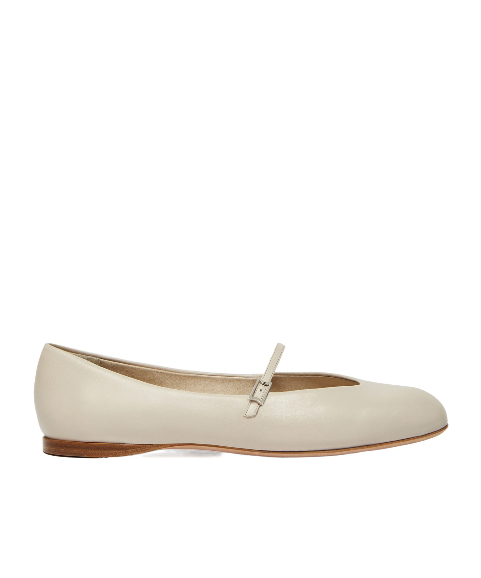 Max Mara Round Head Ballet Shoes In Nude