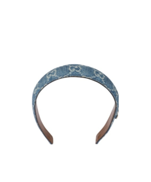 Gucci Gg Denim Hair Band With Horsebit In Blue