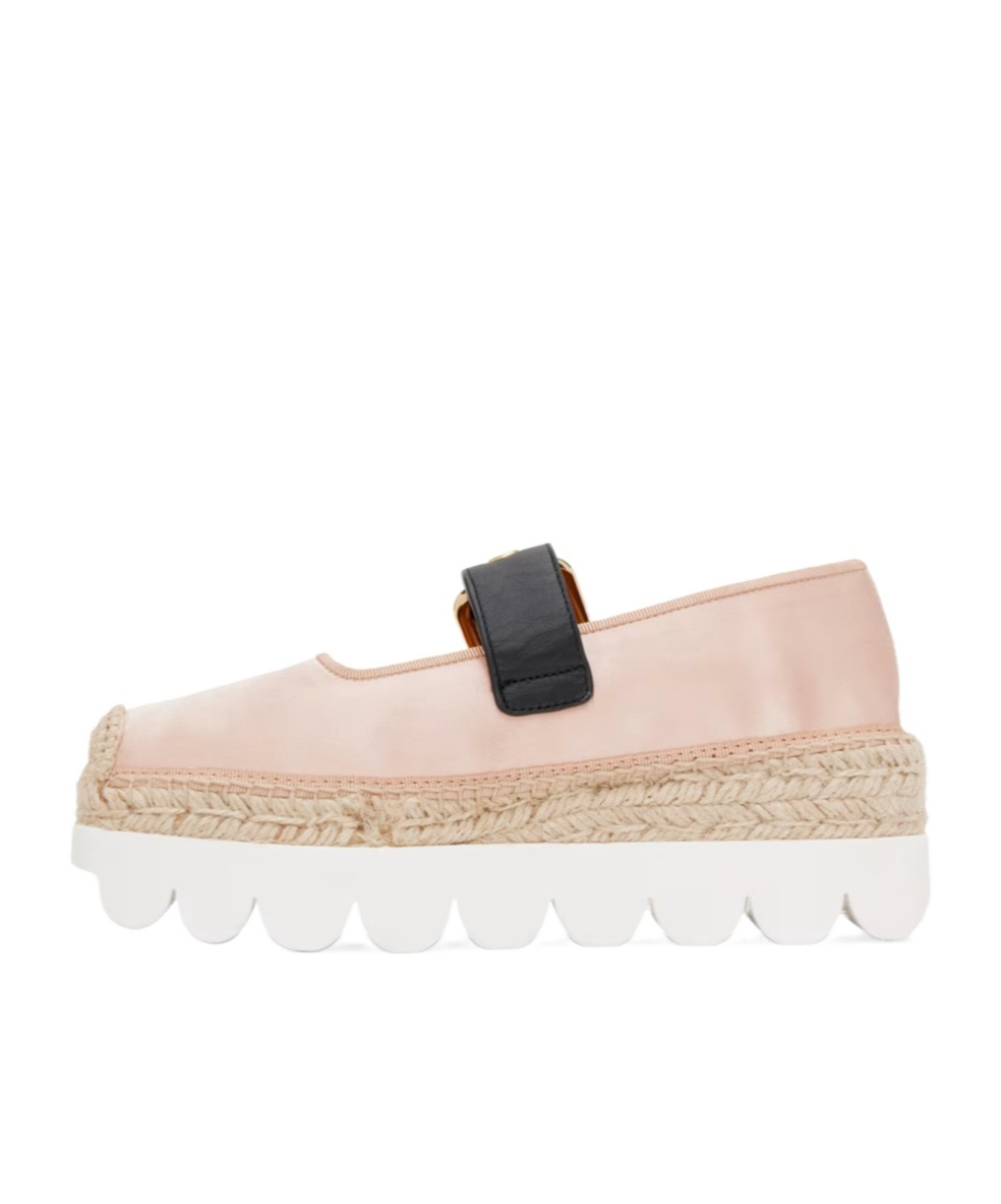 Marni Clasp Thick-soled Straw Knitted Shoes In Pink
