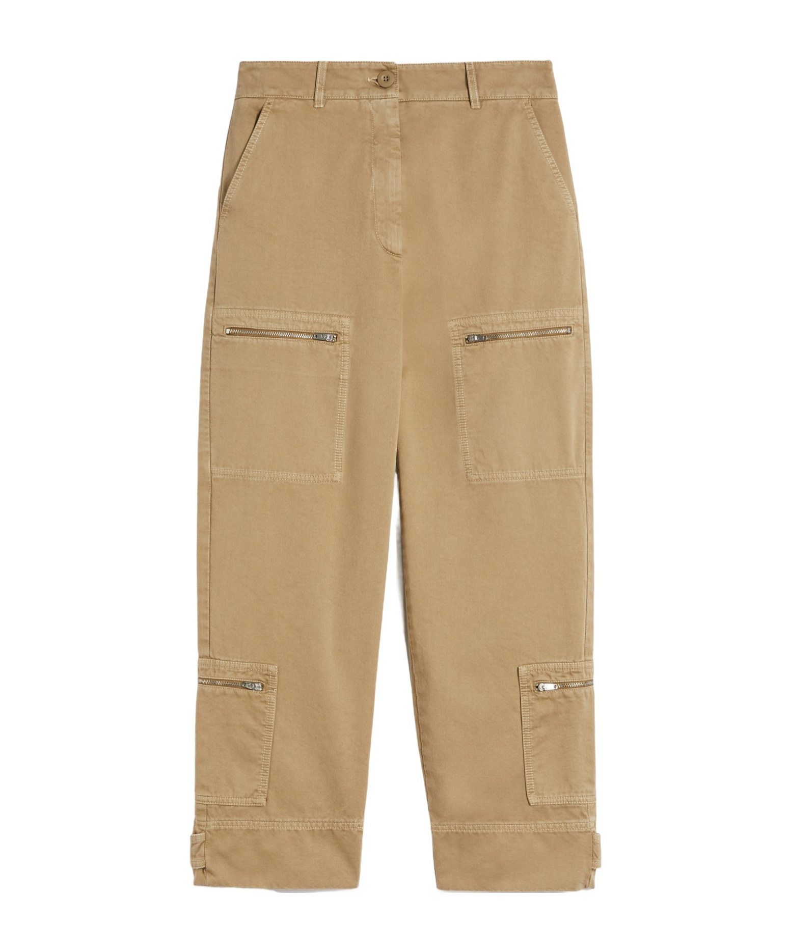 Weekend Max Mara Colonia Long Trouser Khaki In Brown