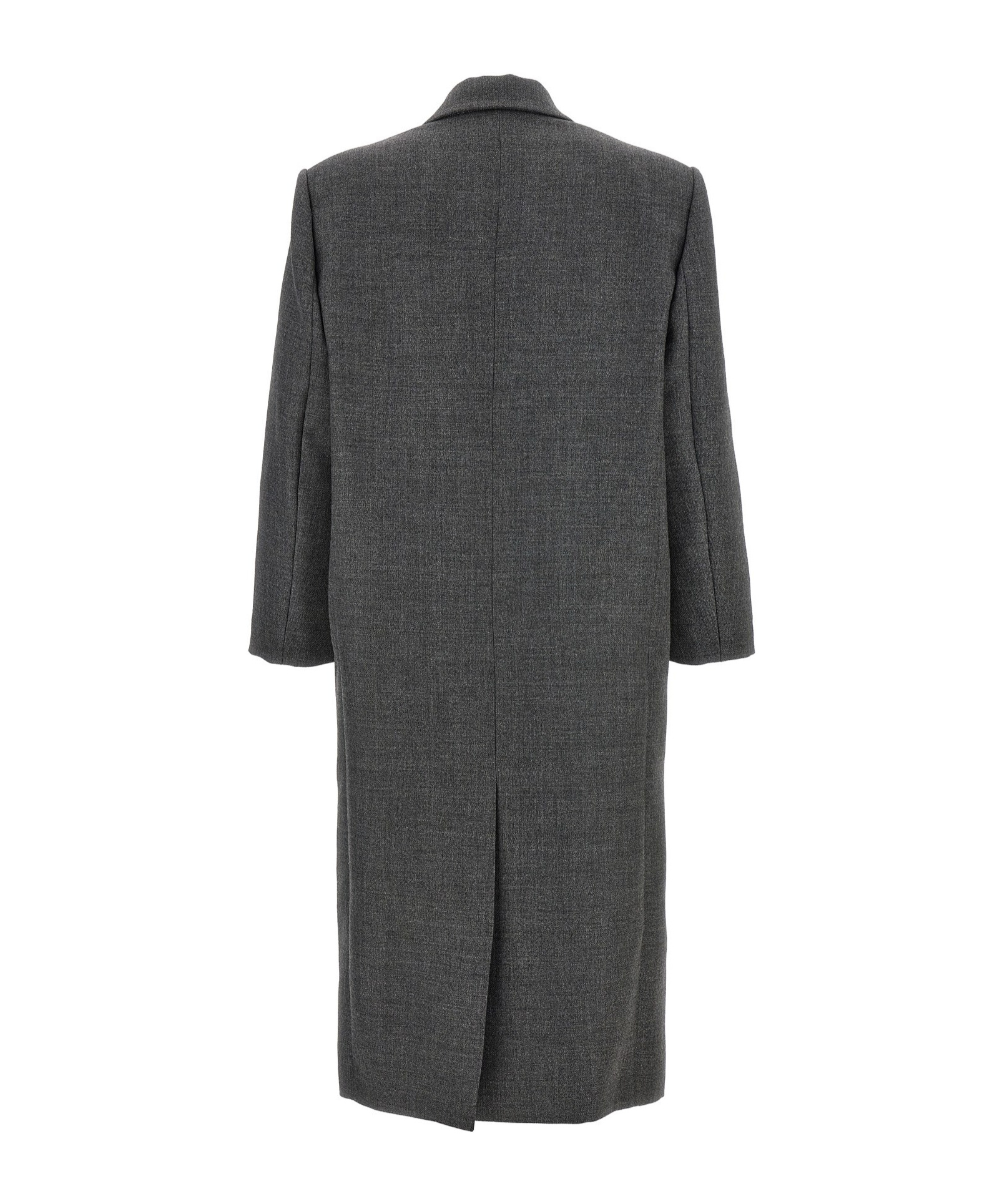 Brunello Cucinelli Grey Oversized Double-breasted Coat In Black