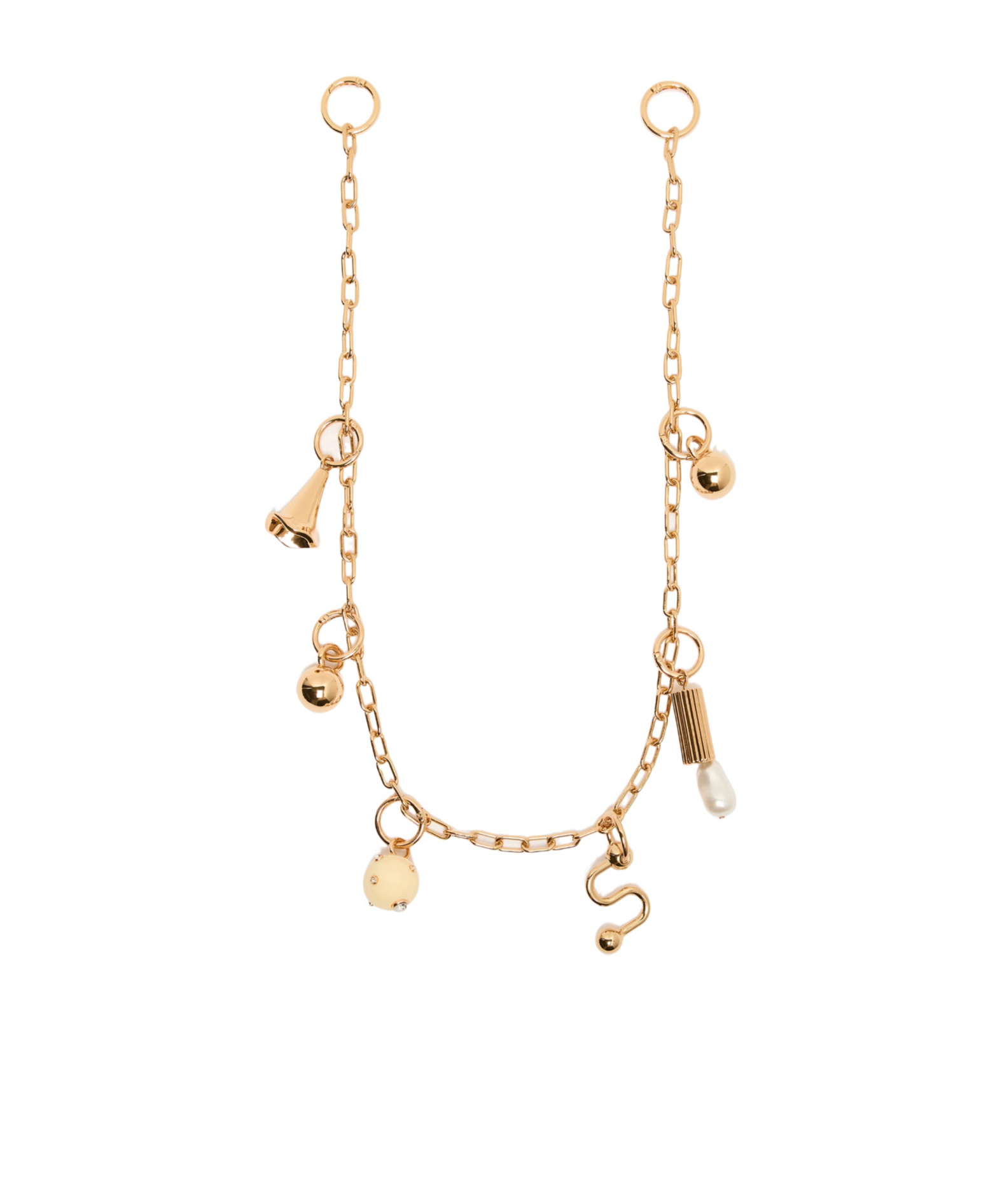 Sportmax Double Buckle Keychain In Nude